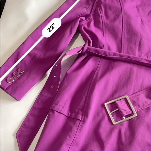 Pre-Owned New York & Company Purple Trench Coat, Size Medium - Picture 10 of 16
